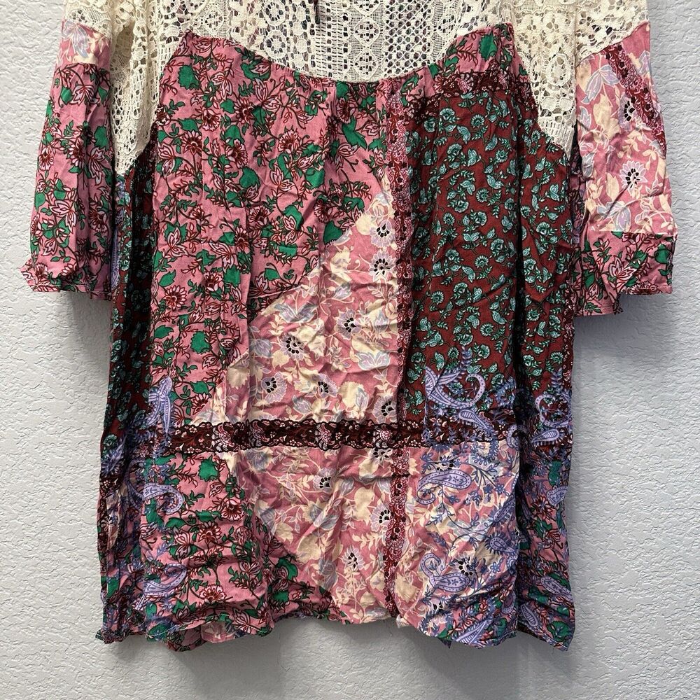 Floral Patchwork Boho Top - Picture 4 of 14